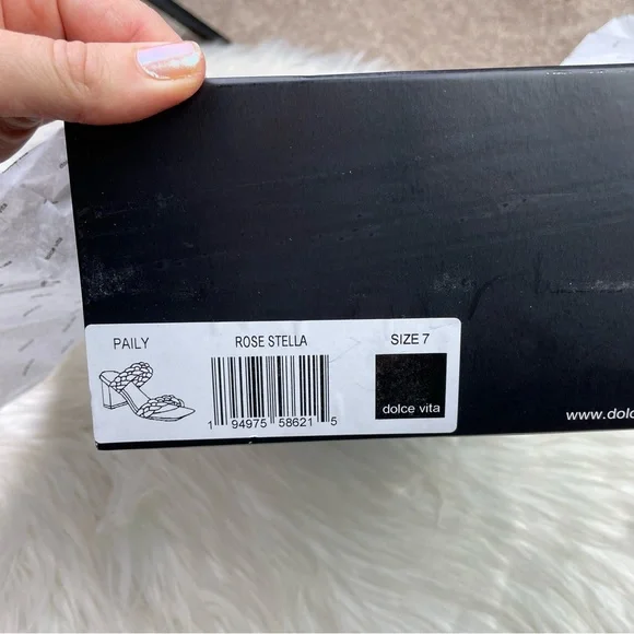 New Dolce Vita Paily Chunky Braided Block Heel Slide Sandal in Rose Stella - Picture 9 of 10